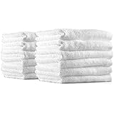 12 unidades toalla de cara de gamuza de/500 G/m² 100% algodón 30 x 30 (blanco)