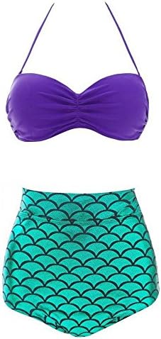 Women's Fish Scale Print Mermaid Bikini Sets
