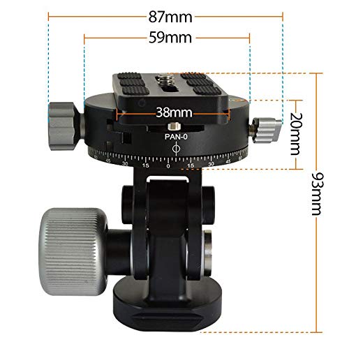 MENGS® VH de 10 360 ° Cabezal panorámico con Tornillo de trípode de 3/8 