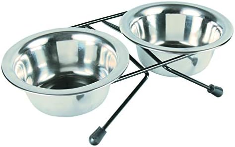 Trixie 24832 - Set di Ciotole Eat On Feet, 2 × 0,75 l/ø17 cm