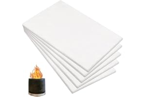 Hojalis 10 Pcs Ceramic Wool Sponge, 12x8 inch Ceramic Wool Wick, Table Top Firepit Sponge Cotton Core for Bioethanol Fireplaces, Ceramic Wool Wick Sponge for Tabletop Fire Pit to Extend Burning Time