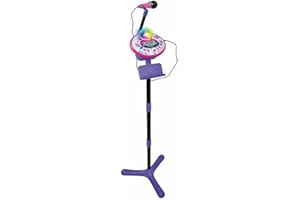 VTech - Kidi Superstar LightShow, Micrófono Karaoke Interactivo 9 en 1, Bola de Discoteca, Aprende a Cantar, Efectos de Voz y Luces, Grabadora y Juegos Musicales, Versión ESP