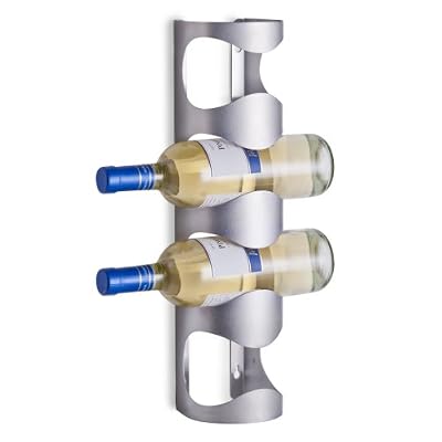 Zeller 27365 Porte-bouteilles mural en acier inoxydable 11,5 x 9,8 x 45 cm