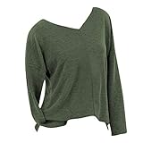 iHENGH Vorweihnachtliche Karnevalsaktion Damen Herbst Winter Bequem Lässig Mode Frauen beiläufiges strickendes festes langes Hülsen T-Shirt mit V Ausschnitt Strickjacke Bluse