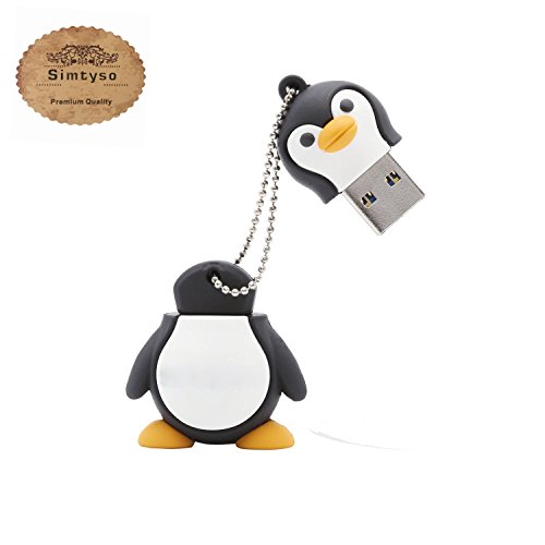 Simtyso niedlich Pinguin USB Stick 16GB Speicherstick 2.0 mit Schlüsselanhänger für Kinder Geschenk Schwarz(8g,Der Pinguin) - 3