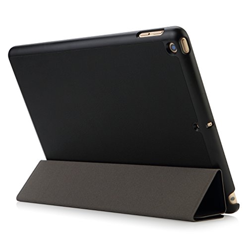 iHarbort® Neues iPad 2017 9,7 Zoll Hülle – Mehrfachwinkel geringes Gewicht PU Leder Tasche Hülle Etui Schutzhülle Ständer Smart Cover für Neues iPad 2017 9,7 Zoll , mit Schlaf / Wach-up-Funktion Schwarz - 2