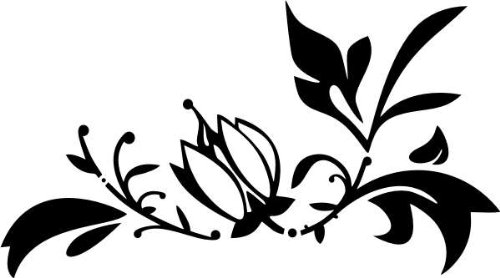 Imagen 2 de Etiqueta de la pared f63 flores muy bonitas con adornos elegantes 40x22 cm