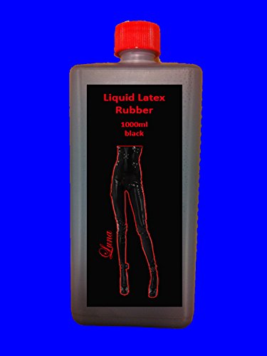 Preisvergleich Produktbild Flüssiglatex 1 Liter LATEX Schwarz Rubber Latexmilch Naturgummi flüssig Gummi Gummimilch Latexbekleidung selbst herstellen