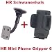Produktbild HR Richter Universal Handy Smartphone PDA KFZ Halter Halterung Mini Phone Gripper 6 1245/46 und Schwanenhals für Samsung S-3500i S3550 S-3550 S3650 S-3650 S3850 Corby 2 II S5150 S-5150
