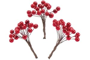 Baker Ross AV894 Sztuczne czerwone jagody – kreatywne świąteczne artykuły artystyczne i rzemieślnicze do projektów i dekoracji dla dzieci (100 sztuk), różne
