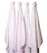 SwaddleDesigns X-Large Muslin Swaddle Blanket, Butterflies and Posies (Set of 4 in Pastel Pink)