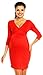 Zeta Ville - Women's Maternity Wrap Nursing V-neck Dress Pockets UK 8-20 - 236c (Red, UK 20, 4XL)