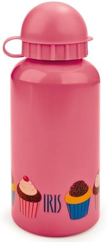 Iris Barcelona SnackRico Drinking Bottle, Pink, Cupcake Decoration, Aluminium, 400ml, 8001-AM