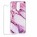 Produktbild Huawei Mate 10 Lite Hülle mit Panzerglas MISSDU Marmor Serie Handyhülle TPU Silikon Soft Shell Langlebig Hochwertige Realistische New Case Anti-Schock Ultra Thin Zubehör Pink lila