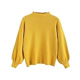 ♥ Jersey de manga largas a linterna, estilo suelto, diseño simple, elegante mientras se abriga. Tiene varios colores opcionales para adaptarse a diferentes preferencias.