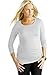Long Sleeve Maternity Top Tunic, Pregnancy Top, White, UK Size 12 (Brand size: M)