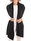 Sehr bequem und warm DALLE PIANE CASHMERE - Stola aus 100% Kaschmir - für Frau, Farbe: Schwarz, Einheitsgröße