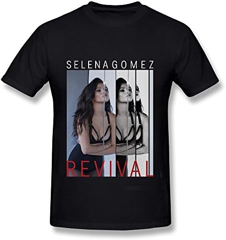 SixtionSelena Gomez The Revival Tour 2016 Live Concert T Shirt For Men Black X-Large