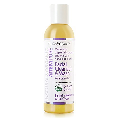Alteya Organic Facial Cleanser & Wash 150ml - Pure Lavender - USDA Certified Organic 100% Biodegradable Soap - Pure Natural Earth Friendly Vegan Purifying Liquid Face Cleanser Based on Therapeutic Grade Lavender Essential Oil - Balancing and Hydrating for All Skin Types