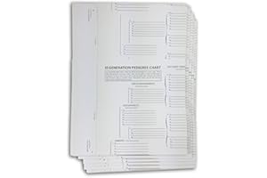 TreeSeek® 15 Generation Pedigree Chart | 10 Pack | Blank Genealogy Forms for Family History and Ancestry Work
