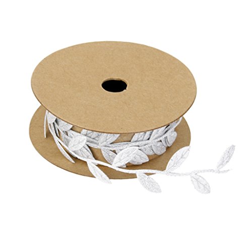 Blatt/Schneeflocke Spitzenborte Borte Bordüre Zierband Besatz Nähzubehör DIY – Silber Blätter - 3