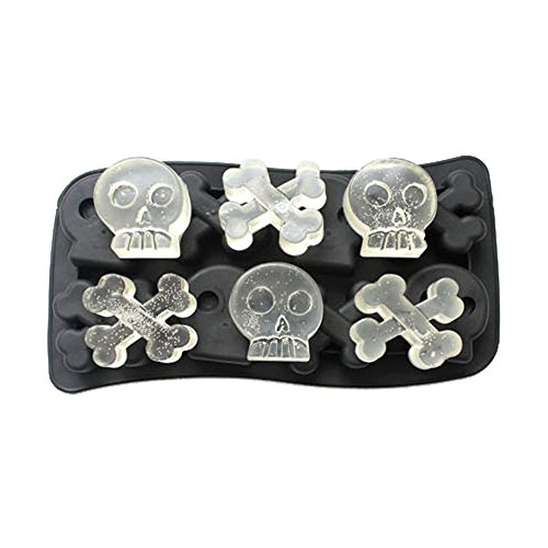 RotSale® Schwarz Cool Eiswürfelform Silikon mit Totenkopf Sommer Party – Eiswürfel Silikonform Geschenkidee - 3