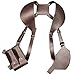 Produktbild Mesky Schulterholster Leder Pistolenholster Links Braun Gürtel Pistolenhalfter Schultergürtel Braun Cosplay Kostüm Zubehör Film Accessories für Damen und Herren Verstellbar Stabil