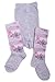 Weri Spezials Baby and Children Tights Flowers and Stripes, Grey, Size: 5-6 years (110/116)