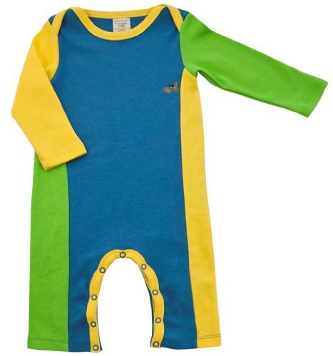 Green Nippers Alfie Organic Baby Boy's Baby Grow Baby Boy's Blue Lime & Citrus Yellow 9-12 Months