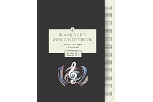 Blank Sheet Music Notebook: Music Manuscript Paper / White Marble Blank Sheet Music / Notebook for Musicians / Staff Paper / Composition Books Gifts ... * Large * 12 Stave * 102 pages *