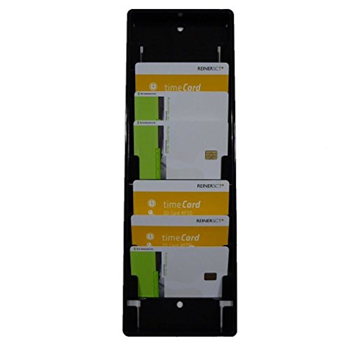 Wandhalter / Kartenhalter für 10 Benutzerkarten / Mitarbeiterkarten / User-Card *SCHWARZ* z.B. für Zeiterfassung / Timerecording - 2