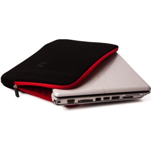 SumacLife schwarz MIcrofiber Microfaser-Hülle Shock Resistant Stoßfest Pouch Notebooktasche für MacBook Pro/Air 33,8 cm (13,3 Zoll) (Blacks-Red) - 6