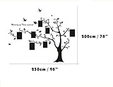 WallStickersDecal® PVC Riesig Schwarz Bilderrahmen Speicher Baum Vine Zweig Abnehmbare Wandtattoo Sticker 200CM(H) (Richtig) - 6