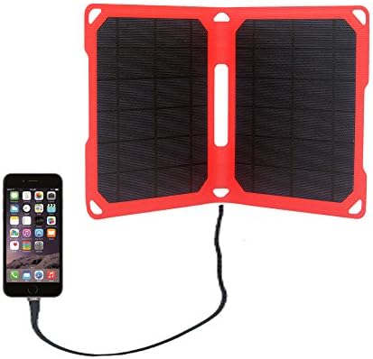 Foldable Solar Charger 14W 5V 2.8A Portable Waterproof 2-Port USB Mobile Charger for iphone, ipad, Samsung Android Smartphones, Mobile Charger