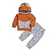 Produktbild ALISIAM Kinderkleidung Kind Baby Winter Frühling Freizeit Gemütlich Täglich Rundhals Lange Ärmel Mit Kapuze Fox drucken Karikatur Zweiteiliger Anzug Sweatshirt Tops + Hosen Trainingsanzug Passen
