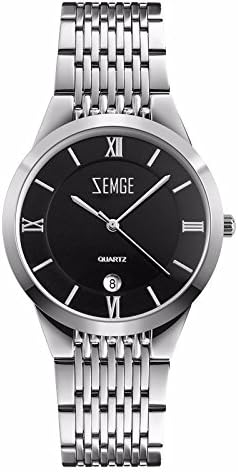 ZEMGE Woman’s Watch Quartz Analogue Date Waterproof Wrist Watch Unisex Business Casual Simple Classic Design Dress Black Tone Wristwatch with Stainless Steel Case DW MK style ZC0801
