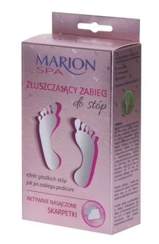 Marion Spa Exfoliating Foot Treatment Socks With Active Liquid 5% Urea, AHA Soft Smooth Foot