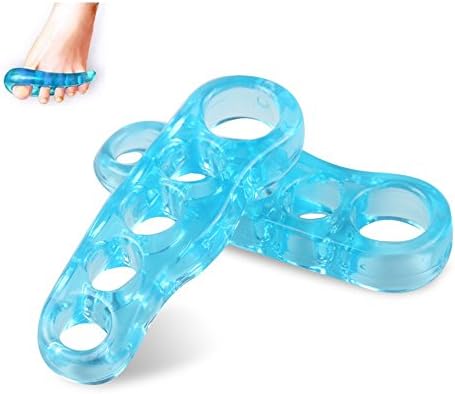 2 x Silicone Soft Gel Toe Separators Richter Toe Separator for Hallux Valgus Hammer Toe Crows Foot Toe Therapy Prevents Pain and Relaxation, Five Toe Bunion Protection Bunionette Pedicure Aid for Men Women & Children 156