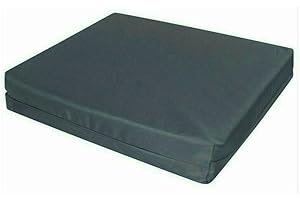 GOLDSTAR SHOP Goldstar 4cm Thick Waterproof Seat Pad Garden Rattan Furniture Water Resistant Outdoor Indoor Foam Filled Cushion With Removable Fabric Zipper Cover (50 x 43cm / 20" x 17", Charcoal)