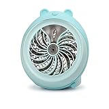 Mini Ventilateur de Bureau USB Brumisateur Portable avec Humidificateur de Brume de Refroidissement Personnel Rechargeable Ventilateur pour Bureau à Domicile Voyage en Plein air-Blue