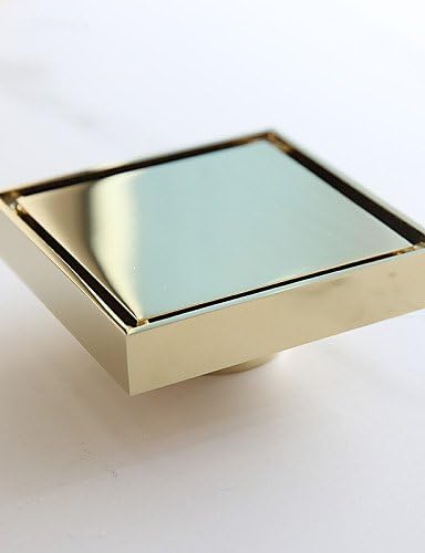 GXS Square Shower Floor Drain with Tile Insert Grate Gold Finish