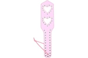 JIHUOO PU Leather Paddle Horse Riding Crop Whip Horse Jump Bat Equestrian Crops with Airflow Holes Couples Games for Adults Pink