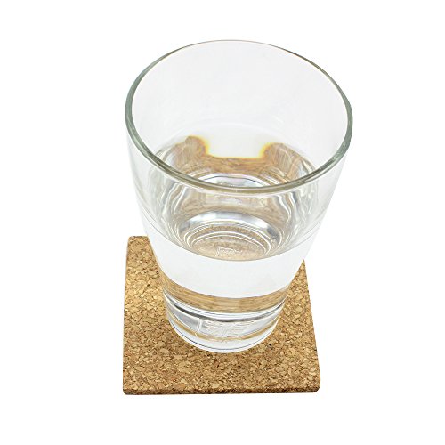 COM-FOUR 24 Stück Getränke- und Topfuntersetzer Set aus Kork, je 12 eckig und rund - 5