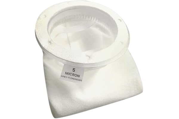 SPIRY FI ENGINEERS Aqua 5 Micron Water Filter Bag 4" Diameter, 20" Length Filtration for Bore Water Purification