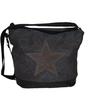 angesagte, topaktuelle Tasche, Teenagertasche, Umhängetasche mit Stern schwarz