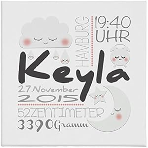 Geburtsbild Geburtsdatenbild Geburtsanzeige Keyla