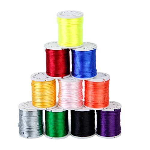 10 Rolls Mischfarbe Nylonschnur Friesen Faden Schnur für Schmuck Kunsthandwerk 1mm