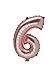 Produktbild Artifete 1 Ballon rosa gold Zahl 6 silber