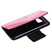 Uming® Gold Bow Lady Series PU Case [* for Samsung Galaxy S5Mini Mini G800F *] with Bling Shiny Glitter Glanze Elegant White Lace Pattern Flip Holster with Stand Stander Holder Hand Free Credit Card Slot Wallet Hasp Magnet Magnetic Button Buckle Shell Protective Mobile Cell Phone Case Cover Bag - HotPink