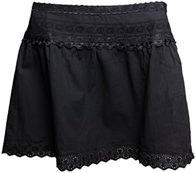 Black or Mink Short Skirt with Lace Detail